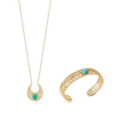 COLLIER PL-OR 750 3MIC AMAZONITE