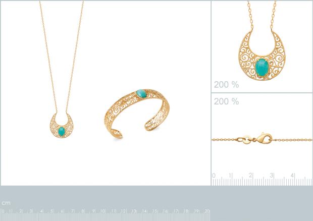 Collar Chapado oro 18k. 3 Micras. Amazonita - 9z7371745