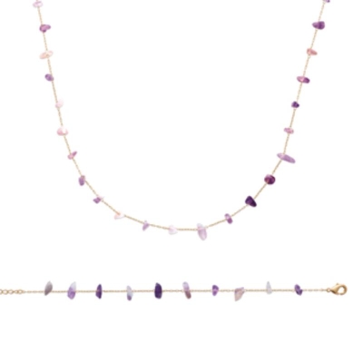 COLLIER PL-OR 750 3MIC AMETHYSTE