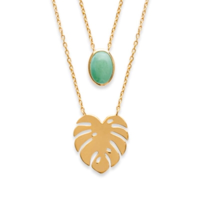 COLLIER PL-OR 750 3MIC AVENTURINE