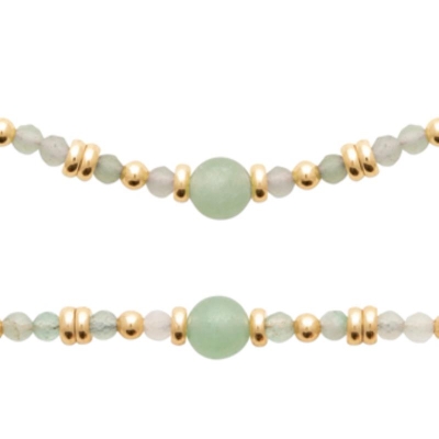BRACELET PL-OR 750 3MIC AVENTURINE