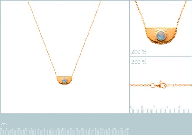 Collar Chapado Oro 18k. 3 Micras. Circonita. Labrodita - 9z7311145