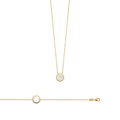 BRACELET PL-OR 750 3MIC NACRE