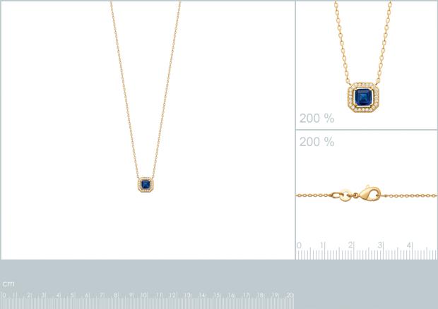 Collar Chapado Oro 18k. 3 Micras. Circonita. Piedra Color - 9z7364245