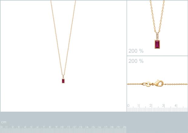 Collar Chapado Oro 18k. 3 Micras. Circonita. Piedra Color - 9z7364845