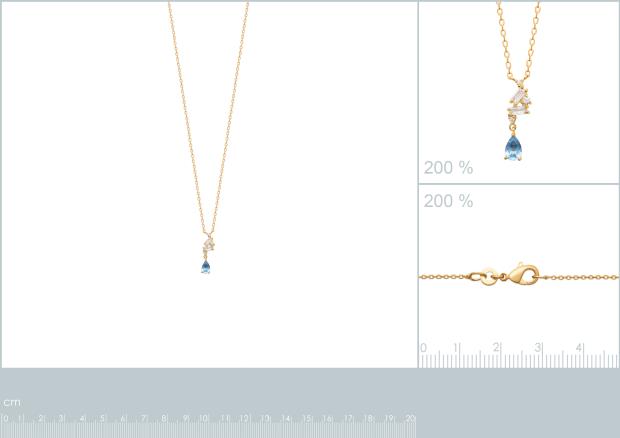 Collar Chapado Oro 18k. 3 Micras. Circonita. Piedra Color - 9z7381045