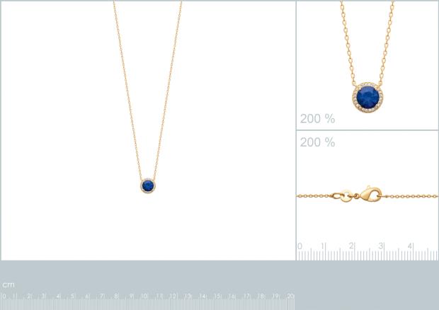 Collar Chapado Oro 18k. 3 Micras. Circonita. Piedra Color - 9z7364045