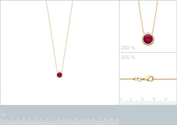 Collar Chapado Oro 18k. 3 Micras. Circonita. Piedra Color - 9z7364145