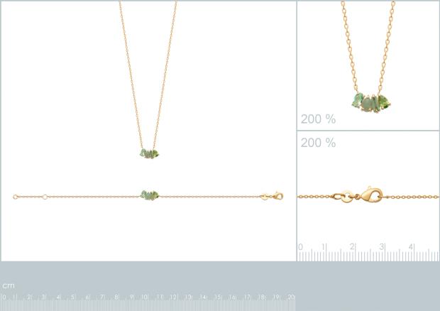 Collar Chapado oro 18k. 3 Micras. Circonita. Piedra Color - 9z7382245