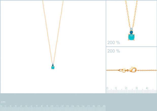 Collar Chapado Oro 18k. 3 Micras. Circonita. Piedra Color - 9z7346945