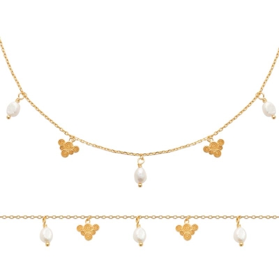 BRACELET PL-OR 750 3MIC PERLE DE CULTURE