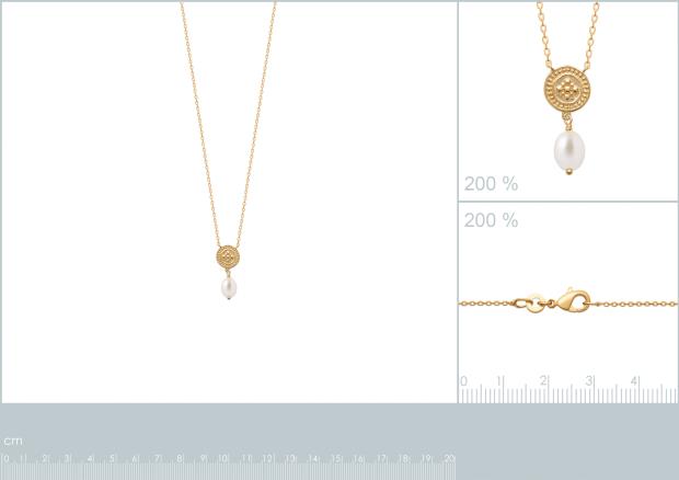 Collar Chapado Oro 18k. 3 Micras. Circonita. Perla - 9z7373845