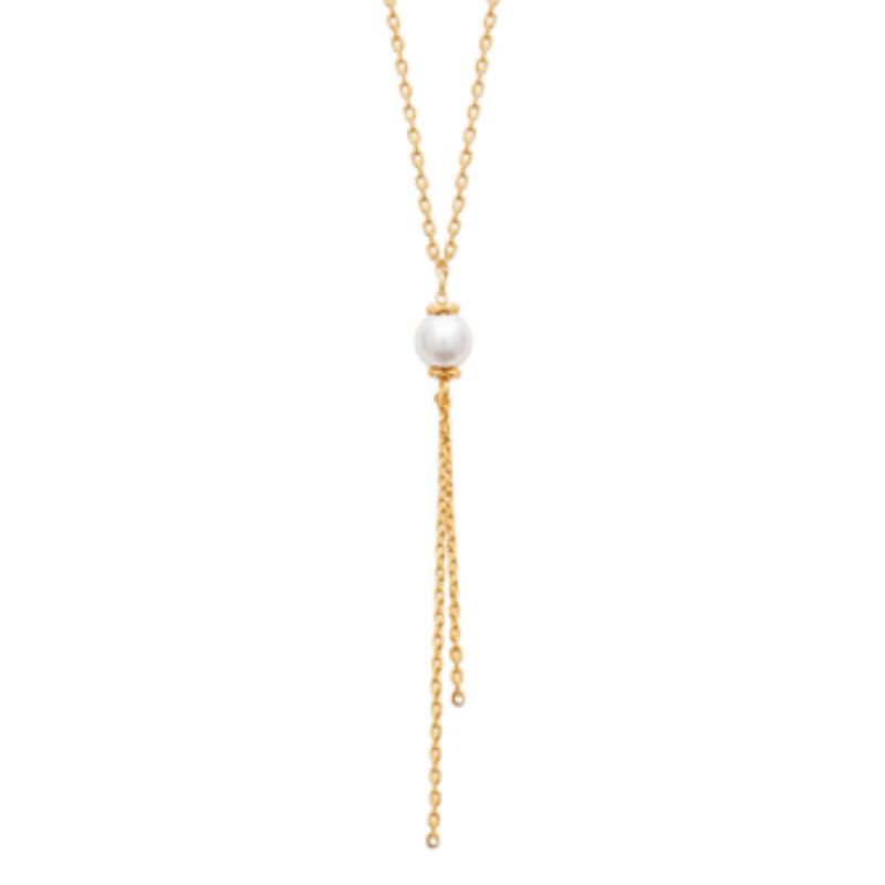 COLLIER PL-OR 750 3MIC PERLES IMIT