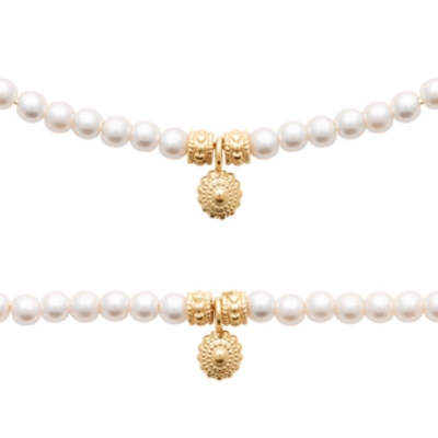 BRACELET PL-OR 750 3MIC PERLES IMIT