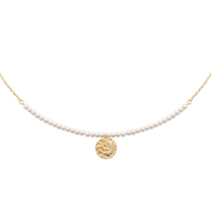 COLLIER PL-OR 750 3MIC PERLES IMIT