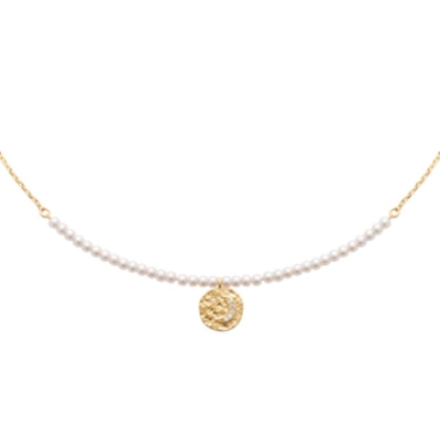 COLLIER PL-OR 750 3MIC PERLES IMIT