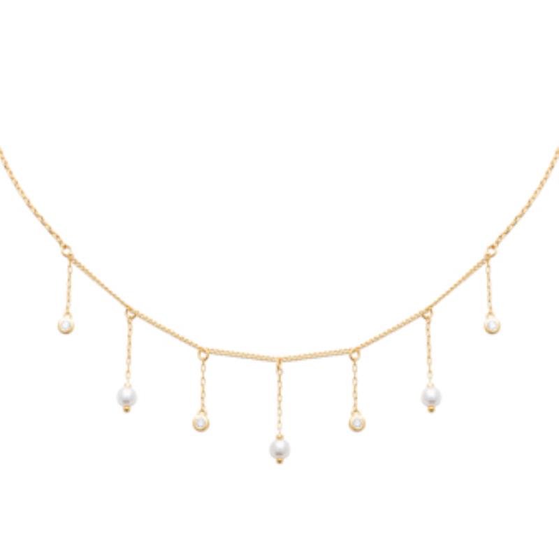 COLLIER PL-OR 750 3MIC PERLES IMIT