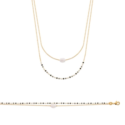 BRACELET PL-OR 750 3MIC PIERRE DE LUNE