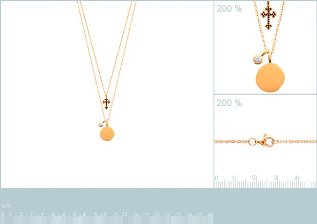 Collar Chapado Oro 18k. 3 Micras. Piedra Color- 9z7310145