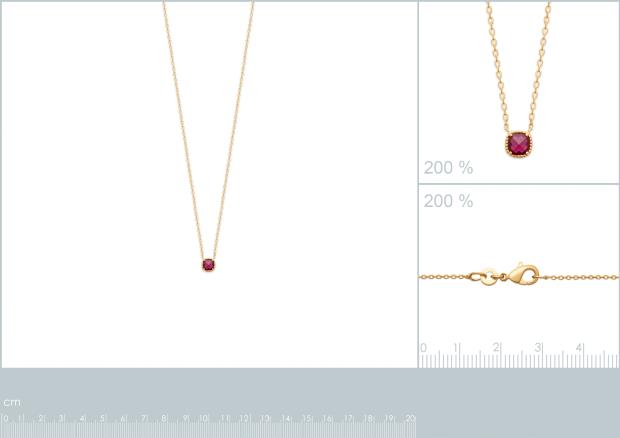 Collar Chapado Oro 18k. 3 Micras. Piedra Color- 9z7355445