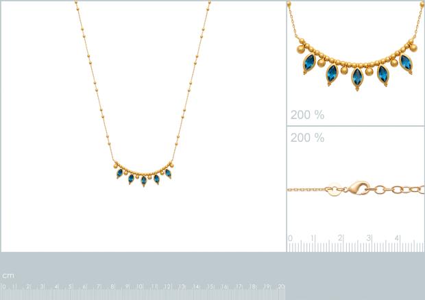 Collar Chapado Oro 18k. 3 Micras. Piedra Color - 9z7360945