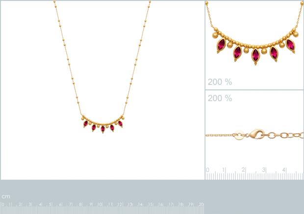 Collar Chapado Oro 18k. 3 Micras. Piedra Color - 9z7361045