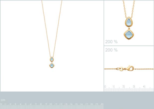 Collar Chapado Oro 18k. 3 Micras. Piedra Color - 9z7368745