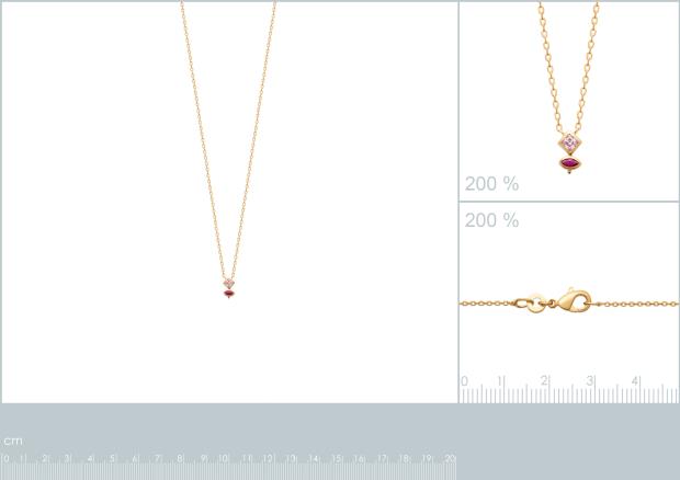 Collar Chapado Oro 18k. 3 Micras. Piedra Color - 9z7377645