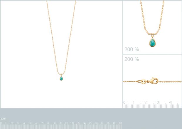 Collar Chapado Oro 18k. 3 Micras. Piedra Color - 9z7371945