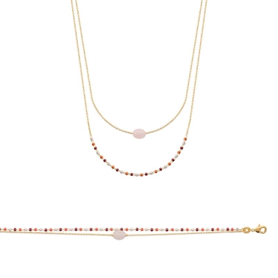 BRACELET PL-OR 750 3MIC QUARTZ ROSE