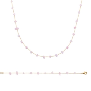 COLLIER PL-OR 750 3MIC QUARTZ ROSE