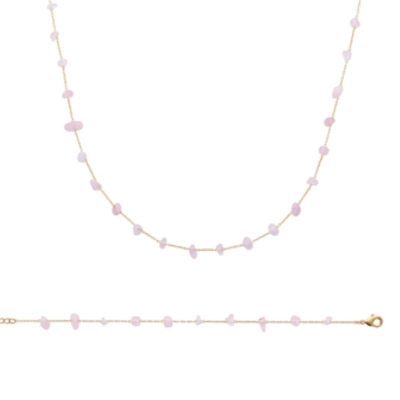 COLLIER PL-OR 750 3MIC QUARTZ ROSE