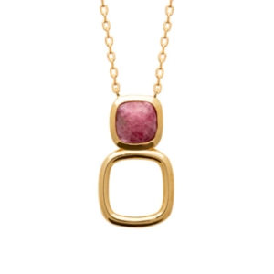 COLLIER PL-OR 750 3MIC RHODONITE