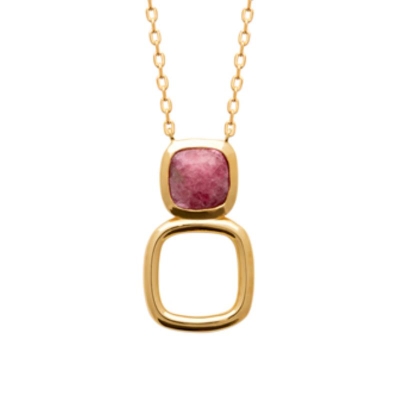 COLLIER PL-OR 750 3MIC RHODONITE