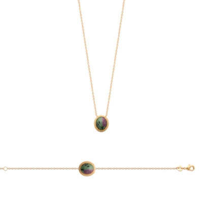 COLLIER PL-OR 750 3MIC RUBIS ZOISITE