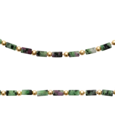 BRACELET PL-OR 750 3MIC RUBIS ZOISITE