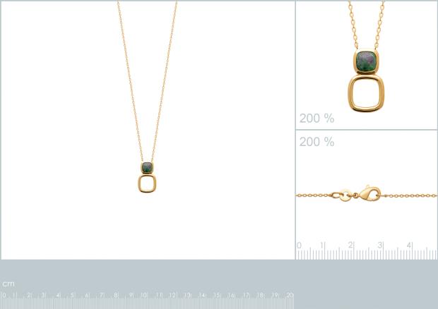 Collar Chapado Oro 18k. 3 Micras. Rubí Zoisite - 9z7369645