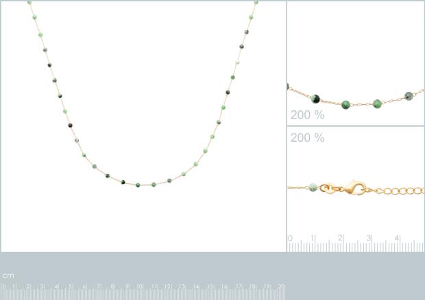 Collar Chapado Oro 18k. 3 Micras. Rubí Zoisite - 9z7382450