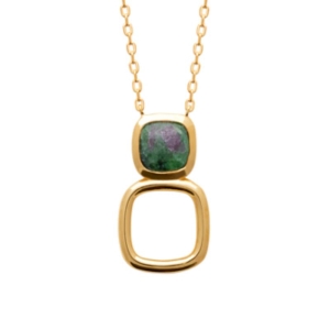 COLLIER PL-OR 750 3MIC RUBIS ZOISITE