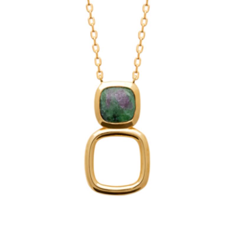 COLLIER PL-OR 750 3MIC RUBIS ZOISITE