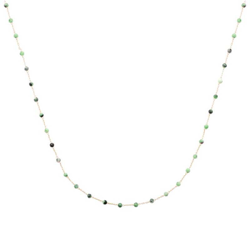 COLLIER PL-OR 750 3MIC RUBIS ZOISITE