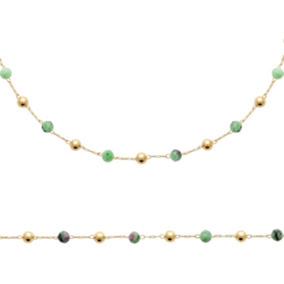 BRACELET PL-OR 750 3MIC RUBIS ZOISITE