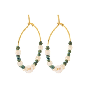 CREOLE ACIER PVD DORÉ MALACHITE