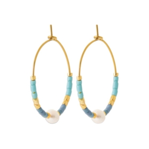 CREOLE ACIER PVD DORÉ PERLE DE CULTURE