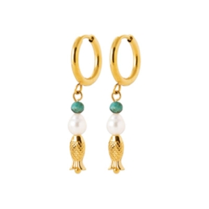 CREOLE ACIER PVD DORÉ PERLES IMIT