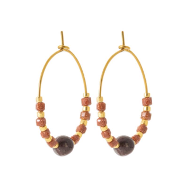 CREOLE ACIER PVD DORÉ PIETERSITE