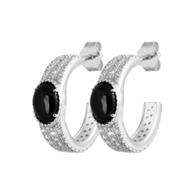 CREOLE ARGENT 925 RHODIE AGATE NOIRE