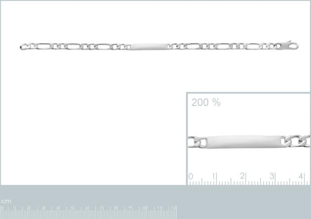 Pulsera Plata 925. Rodio. Placa [4 mm - 7z3200418