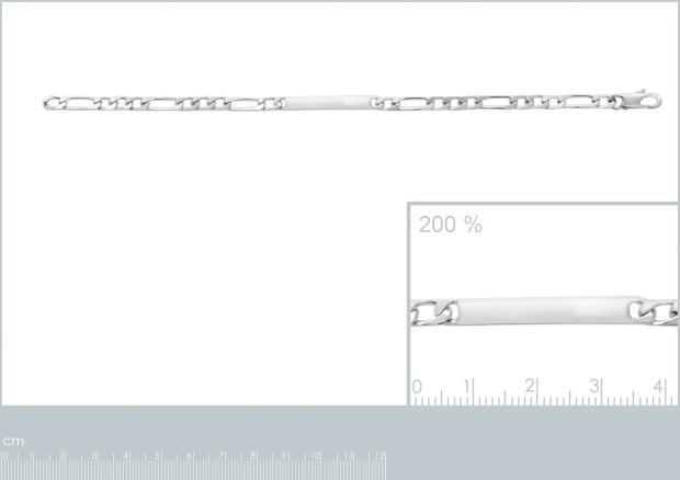 Pulsera Plata 925. Rodio. Placa [4 mm - 7z3300418