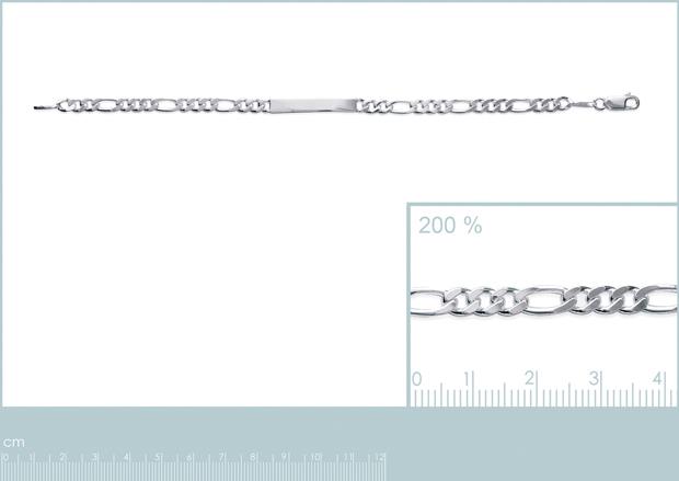 Pulsera Plata 925. Rodio. Placa [4 mm - 7z3390418